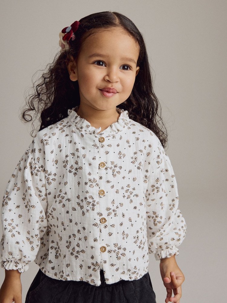Mono Printed 100% Cotton Blouse and Co-ord Trousers Set (3mths-8yrs) - Image 2 of 8