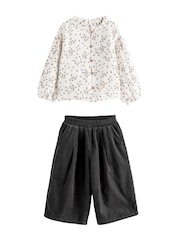 Mono Printed 100% Cotton Blouse and Co-ord Trousers Set (3mths-8yrs) - Image 5 of 8