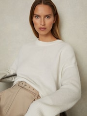 Reiss Cream Martha Wool-Cashmere Crew Neck Jumper - Image 1 of 5