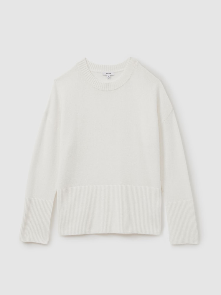 Reiss Cream Martha Wool-Cashmere Crew Neck Jumper - Image 2 of 5