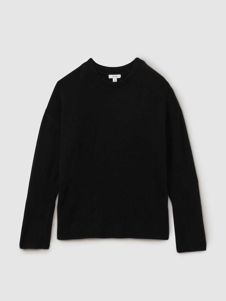 Reiss Black Martha Wool-Cashmere Crew Neck Jumper - Image 2 of 5