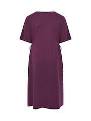 Yours Curve Purple Front Tie Midi Dress - Image 6 of 6