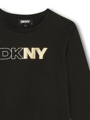 DKNY Logo Long Sleeve 100% Cotton Black T-Shirt - Image 3 of 3