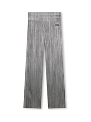 DKNY Silver Wide Leg Metalic Plisse Trousers - Image 1 of 3