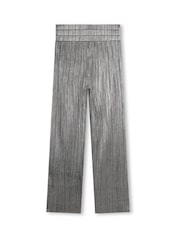 DKNY Silver Wide Leg Metalic Plisse Trousers - Image 2 of 3