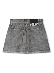 فضي - تنورة صغيرة بطيات لامعة من DKNY - Image 4 of 4