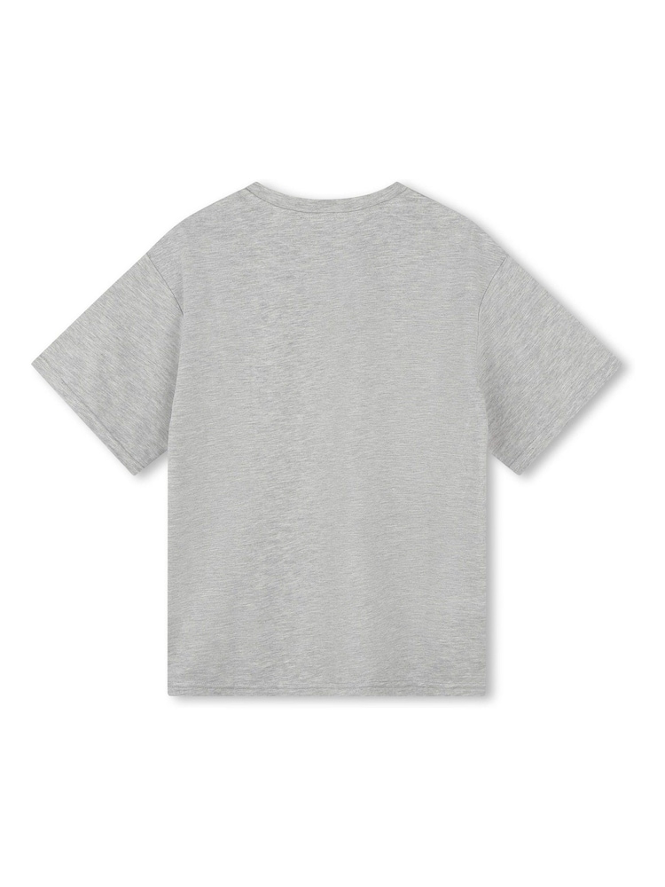 DKNY Oversized Grey Short Sleeve T-Shirt With Metalic Logo - Image 4 of 5