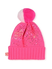 rožnata - Billieblush Glitter Pom Pom Logotip Čepica klobuki in kape; pokrivala - Slika 2 iz 3