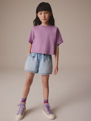 Light Blue 100% Cotton Denim Skort (3-16yrs) - Image 2 of 7