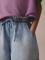 Light Blue 100% Cotton Denim Skort (3-16yrs) - Image 3 of 7