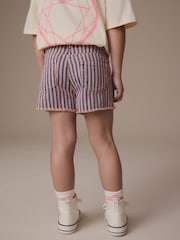 Pink/Blue Regular Length Frayed Edge Denim Shorts (3-16yrs) - Image 3 of 7