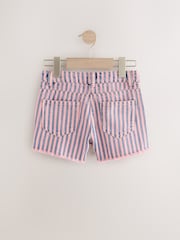 Pink/Blue Regular Length Frayed Edge Denim Shorts (3-16yrs) - Image 5 of 7