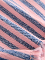 Pink/Blue Regular Length Frayed Edge Denim Shorts (3-16yrs) - Image 6 of 7