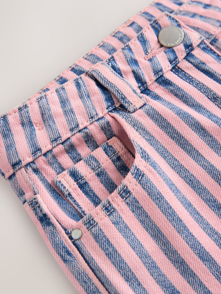 Pink/Blue Regular Length Frayed Edge Denim Shorts (3-16yrs) - Image 7 of 7