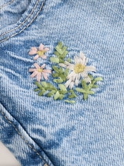 Mid Blue 100% Cotton Floral Shorts (3-16yrs) - Image 4 of 5