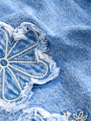 Denim 100% Cotton Denim Knitted Flower Shorts (3-16yrs) - Image 10 of 11