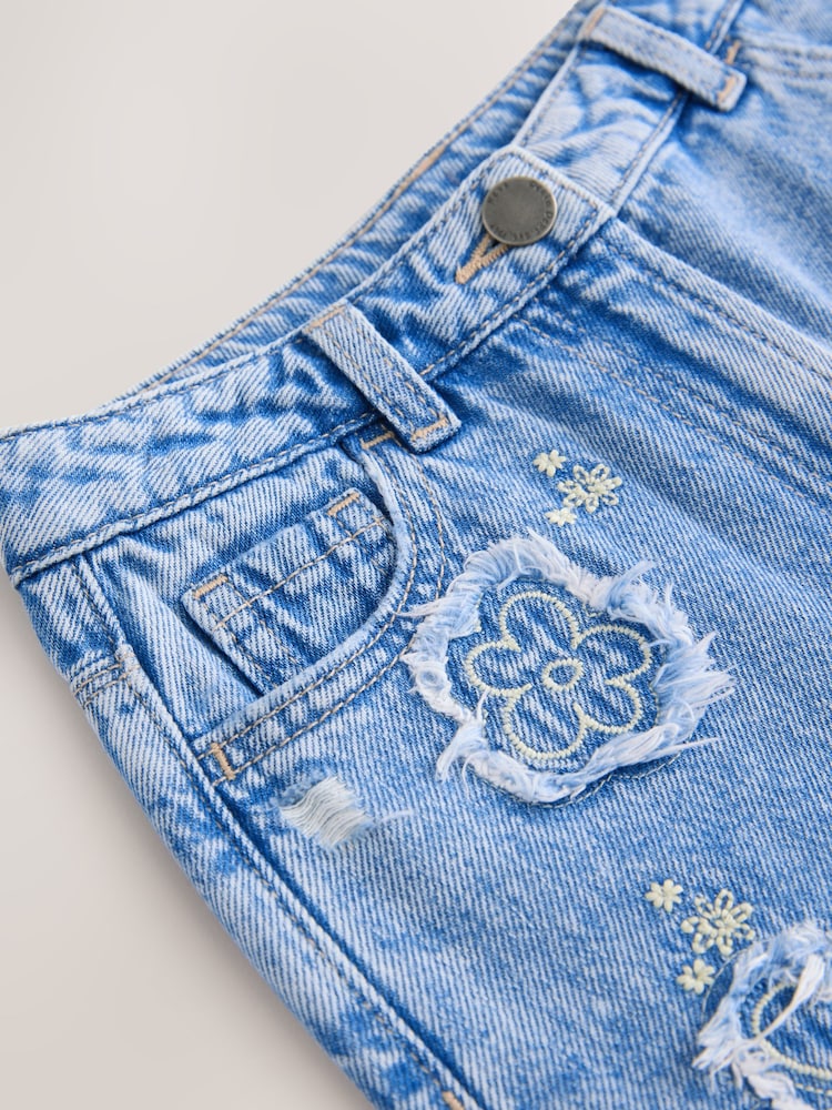 Denim 100% Cotton Denim Knitted Flower Shorts (3-16yrs) - Image 11 of 11
