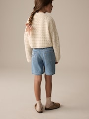 Denim 100% Cotton Denim Knitted Flower Shorts (3-16yrs) - Image 2 of 11