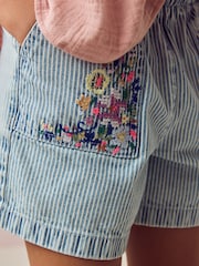 Multi 100% Cotton Floral Stripe Shorts (3-16yrs) - Image 2 of 4