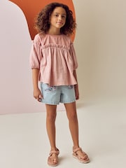 Multi 100% Cotton Floral Stripe Shorts (3-16yrs) - Image 4 of 4