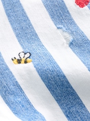 Blue/White 100% Cotton Stripe Denim Shorts (3-16yrs) - Image 7 of 8
