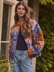 Patch Print Quilt Bomber Jacket - Image 1 of 5