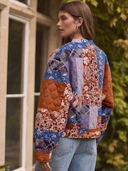 Patch Print Quilt Bomber Jacket - Image 2 of 5