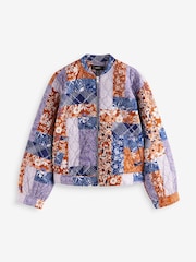 Patch Print Quilt Bomber Jacket - Image 4 of 5