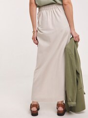 JD Williams Natural Linen Wrap Skirt - Image 3 of 4
