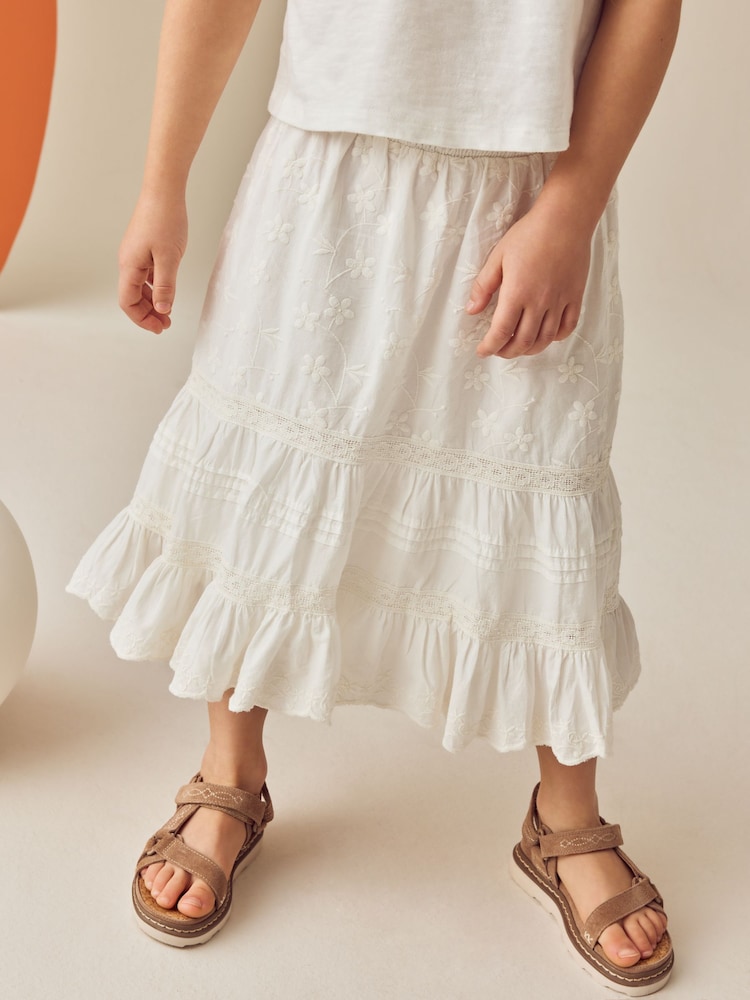 Ecru Boho Tiered Skirt (3-16yrs) - Image 1 of 3