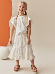 Ecru Boho Tiered Skirt (3-16yrs) - Image 2 of 3