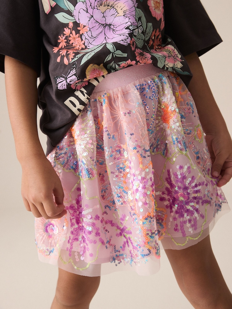 Neon Sequin Skirt (3-16yrs) - Image 1 of 8