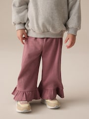 Pink Textured Frill Hem Wide Trousers (3mths-7yrs) - Image 1 of 9