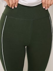 Long Tall Sally Green Piped Leggings - Image 5 of 7