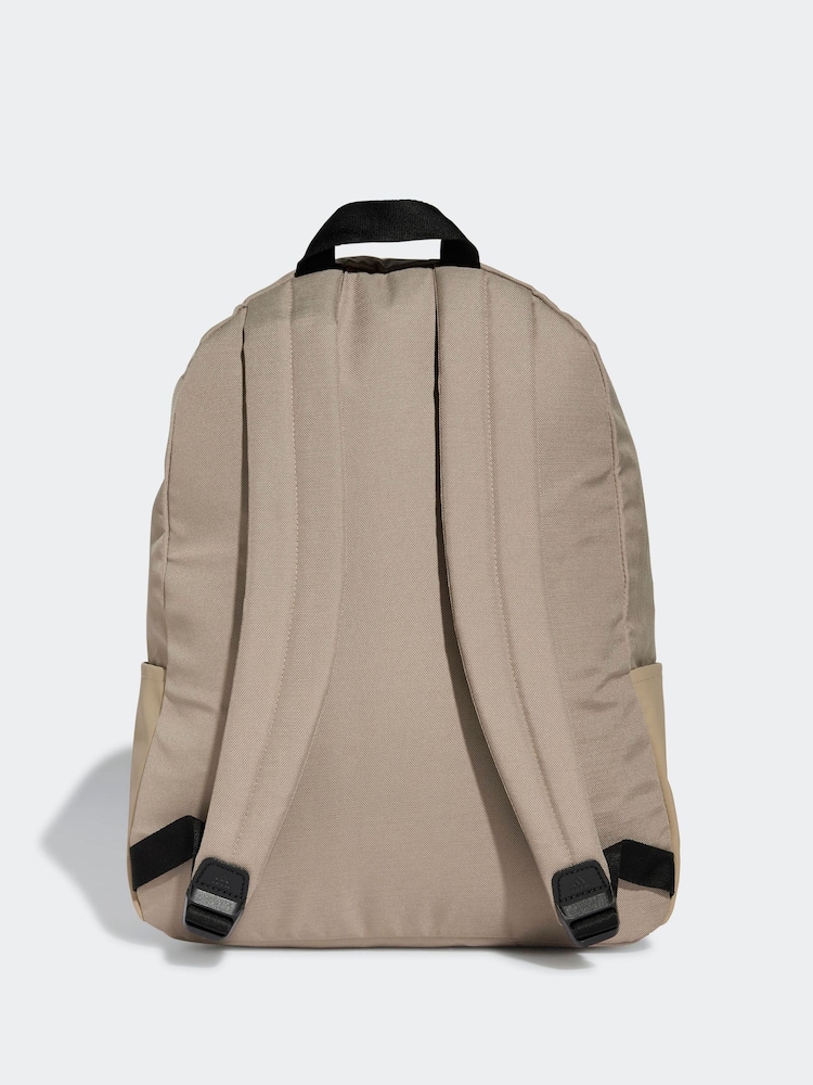 adidas Brown Classic Horizontal 3 Stripes Backpack - Image 2 of 5 adidas Brown Classic Horizontal 3 Stripes Backpack - Image 2 of 5
