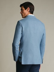Charles Tyrwhitt Blue Linen Cotton Slim Fit Jacket - Image 2 of 5