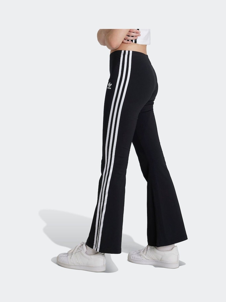 adidas Originals Black Flare Kids Leggings - Image 2 of 6 adidas Originals Black Flare Kids Leggings - Image 2 of 6