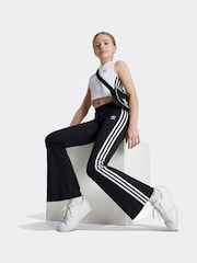 adidas originals Black 3 Stripe Flared Leggings - Image 3 of 6