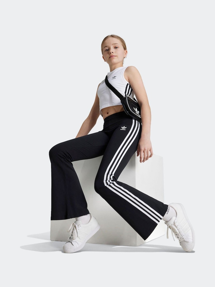 adidas originals Black Flare Leggings Kids - Image 3 of 6