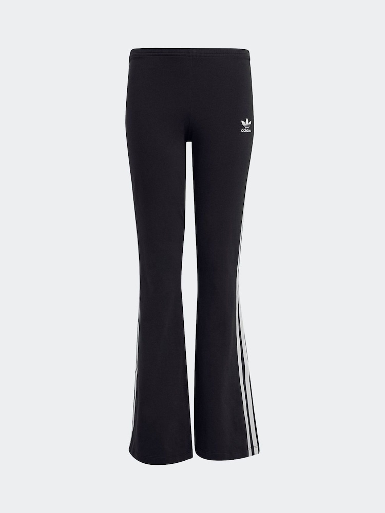 adidas originals Black 3 Stripe Flared Leggings - Image 6 of 6
