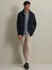 Charles Tyrwhitt marineblå vokset jakke - Bilde 3 av 7