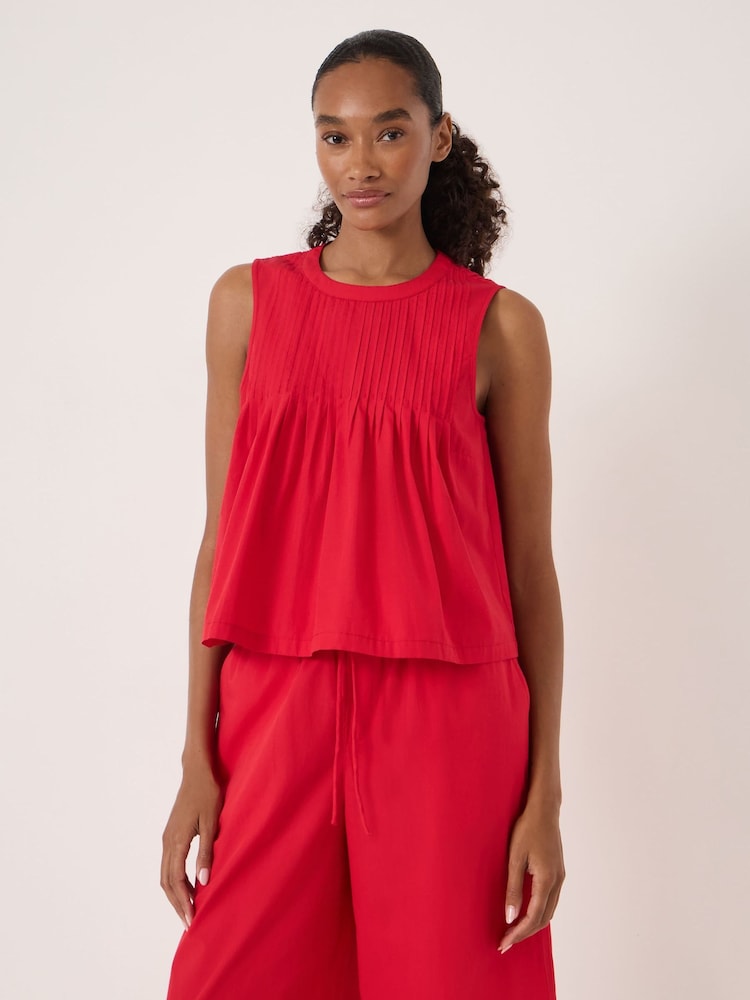 Hush Red Arden Pink Tuck Detail Shell Top - Image 1 of 5 Hush Red Arden Pink Tuck Detail Shell Top - Image 1 of 5