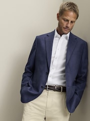 Charles Tyrwhitt Blue Wool Silk Slim Fit Jacket - Image 1 of 5