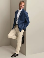 Charles Tyrwhitt Blue Wool Silk Slim Fit Jacket - Image 4 of 5