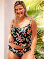 Curvy Kate Cuba Libre Print Mix Black Tankini Top - Image 1 of 6