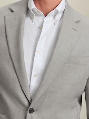 Charles Tyrwhitt Silver Grey Wool Silk Slim Fit Jacket - Image 4 of 6