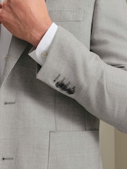 Charles Tyrwhitt Silver Grey Wool Silk Slim Fit Jacket - Image 5 of 6