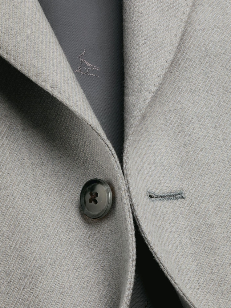 Charles Tyrwhitt Silver Grey Wool Silk Slim Fit Jacket - Image 6 of 6 Charles Tyrwhitt Silver Grey Wool Silk Slim Fit Jacket - Image 6 of 6