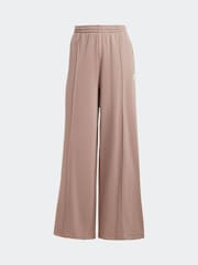 adidas Originals Brown 3 Stripe Wide Leg 100% Cotton Joggers - Image 10 of 10