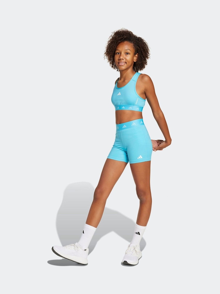 adidas Blue Techfit Power React Bra - Image 2 of 4